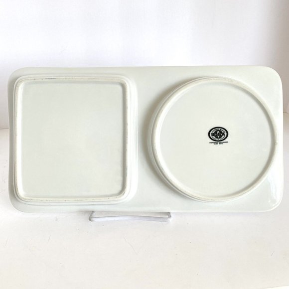 BIA Cordon Bleu Brie Round Cheese Crackers Appetizer Dessert White Serving Plate - Picture 2 of 7